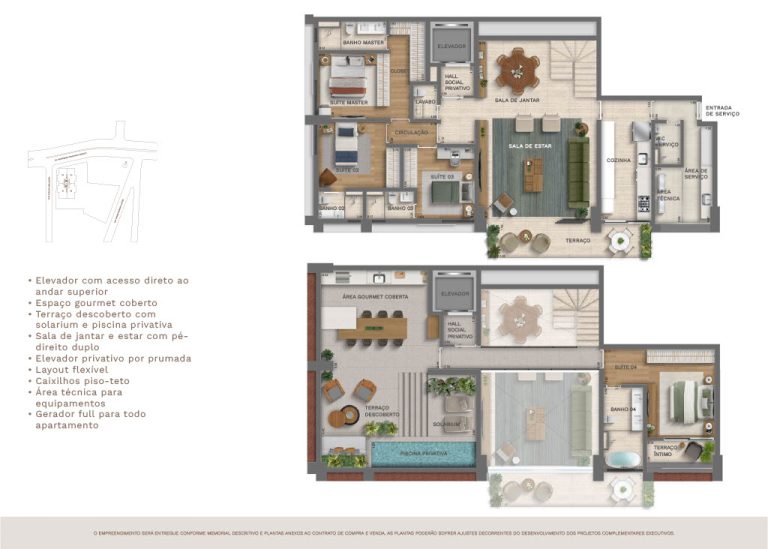 penthouses planta 1 the club jardim guedala
